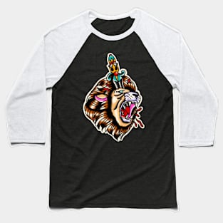 Lion Traditional tattoo Baseball T-Shirt